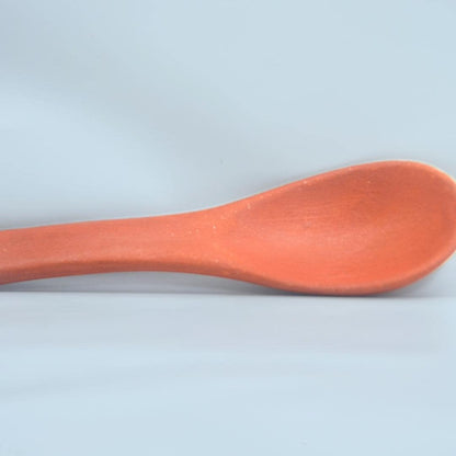 Handcrafted Terracotta Serving Spoon Traditional Clay Kitchenware
