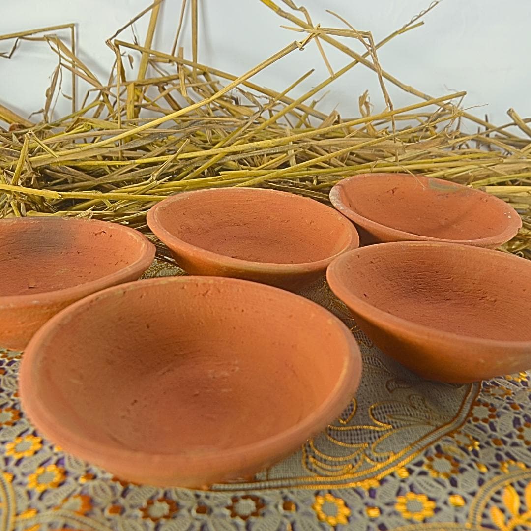 Handmade Terracotta Katori Bowls: Traditional Indian Dining Set
