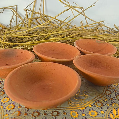 Handmade Terracotta Katori Bowls: Traditional Indian Dining Set