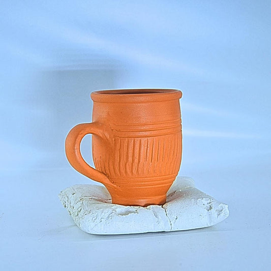 Handcrafted Terracotta Clay Cup: Traditional Hot Beverage Mug