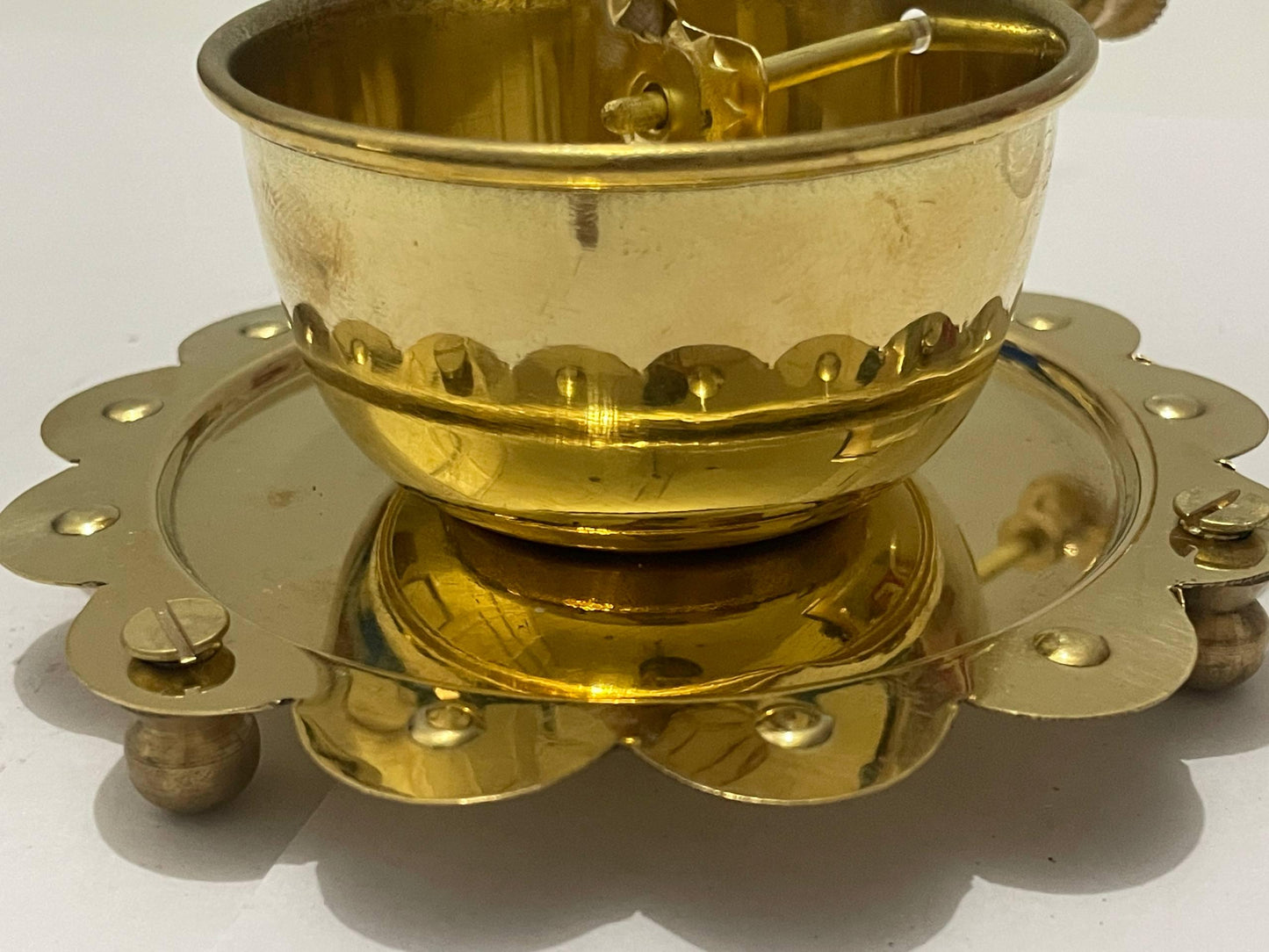 Brass Oil Diya with Glass Chimney: Traditional Pooja Decor