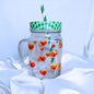 Decorative Glass Mason Jar with Hand Painted Red Hearts Pattern Green Checkered Lid