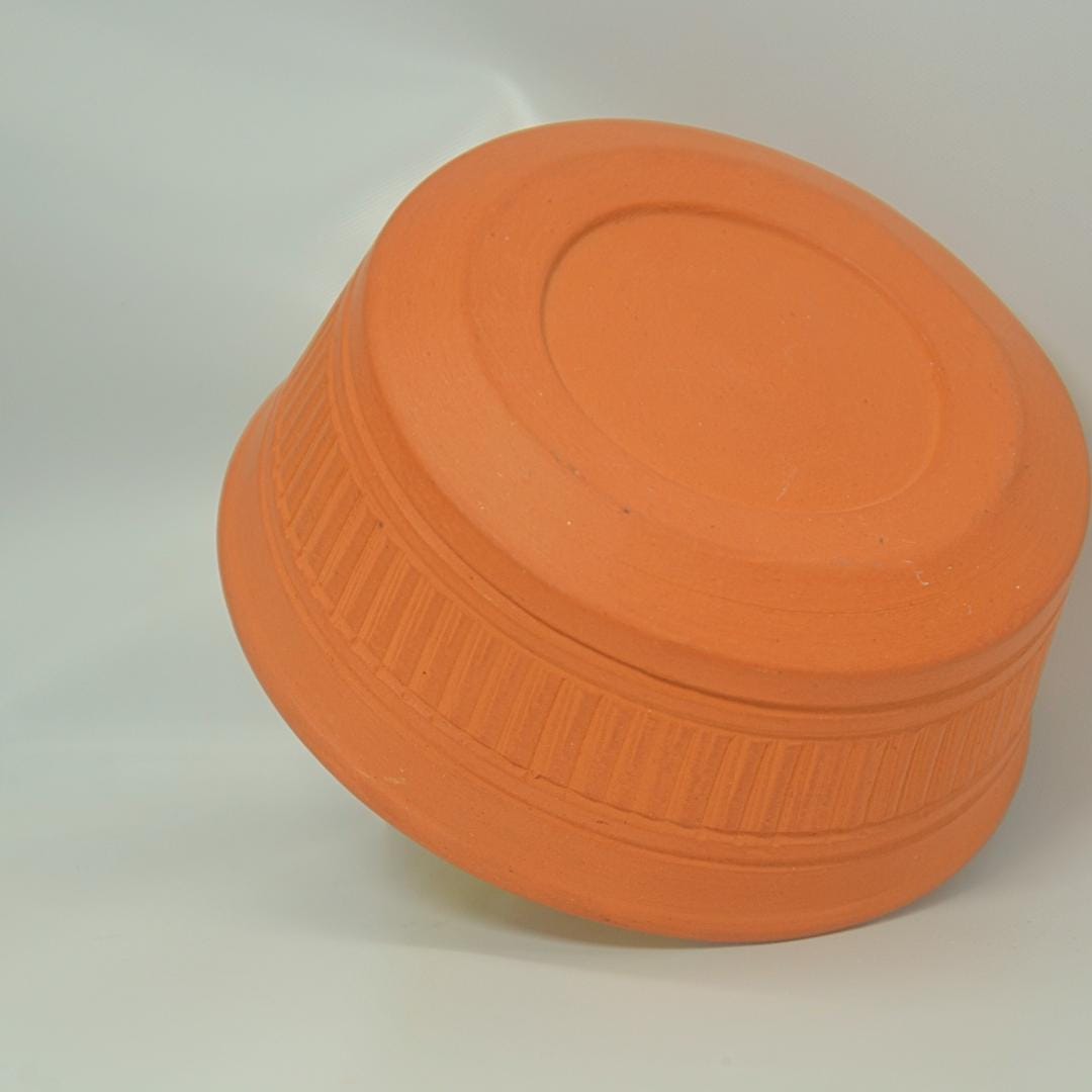 Traditional Terracotta Serving Bowl, Handcrafted Clay Bowl for Indian Dishes, Round
