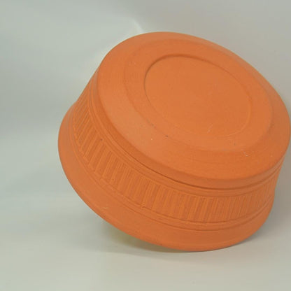 Traditional Terracotta Serving Bowl, Handcrafted Clay Bowl for Indian Dishes, Round