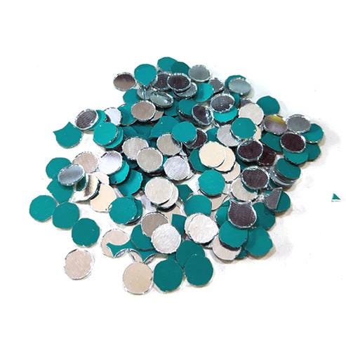 Shisha Mirrors, Silver & Teal, Indian Embroidery Discs