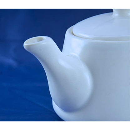 Ceramic Tea Set with Teapot and 6 Cups White, Traditional Design
