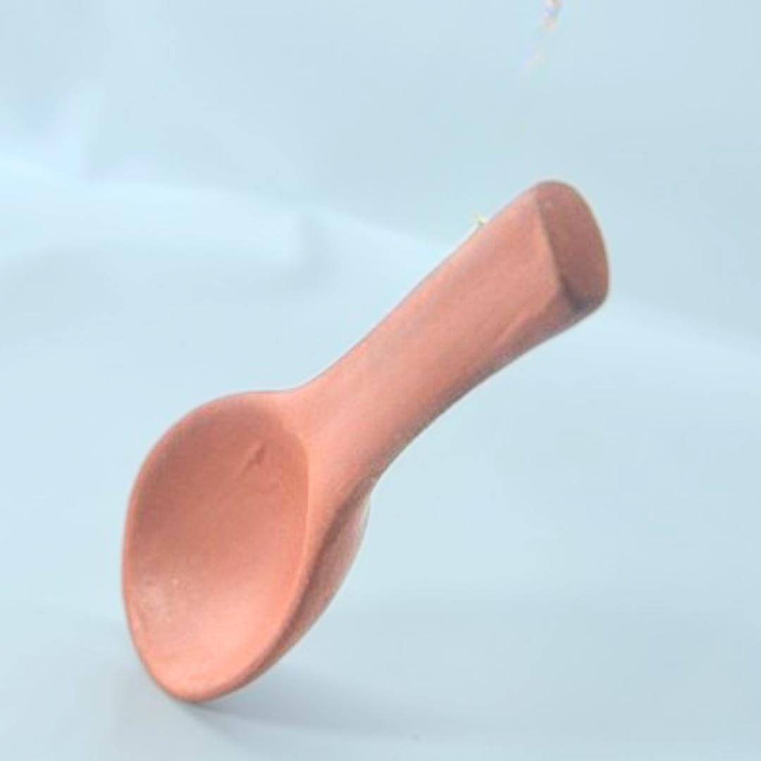 Handcrafted Terracotta Serving Spoon Traditional Clay Kitchenware
