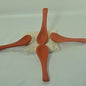 Handcrafted Terracotta Soup Spoons, Traditional Design, Set of 4, Orange
