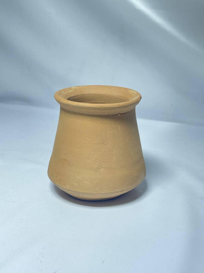 Handcrafted Clay Planter Pot, Traditional Earthen Vase, Terracotta Brown