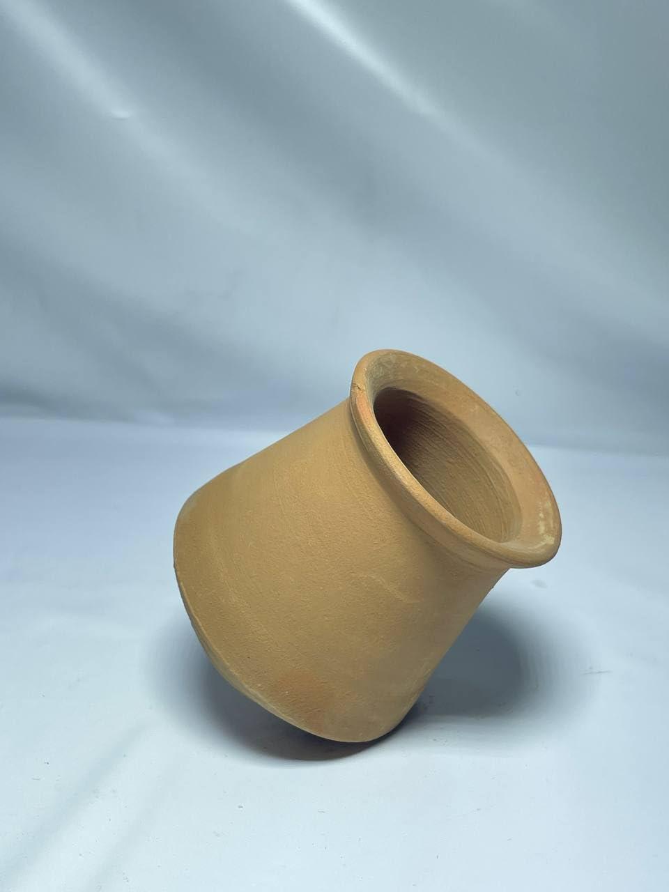 Handcrafted Clay Planter Pot, Traditional Earthen Vase, Terracotta Brown
