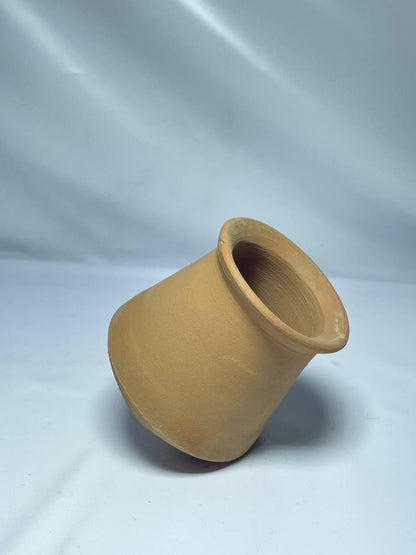 Handcrafted Clay Planter Pot, Traditional Earthen Vase, Terracotta Brown