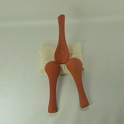 Traditional Terracotta Serving Spoons, Handcrafted Clay Utensils, Set of 2, Natural Brown