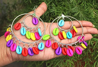 Colorful Cowrie Shell Beads, Multi-Color Plastic Charms for Jewelry Making, Festival Accessories