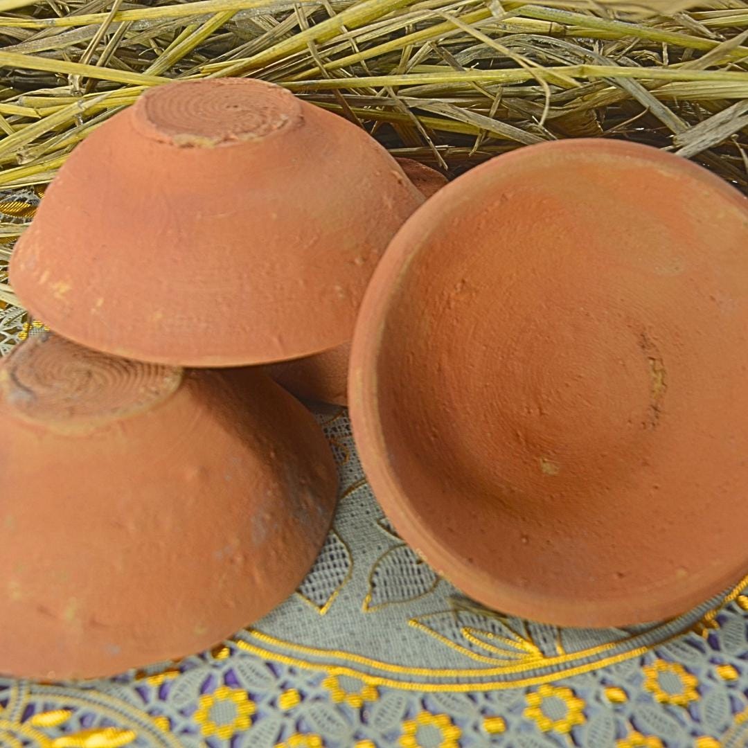 Handmade Terracotta Katori Bowls: Traditional Indian Dining Set