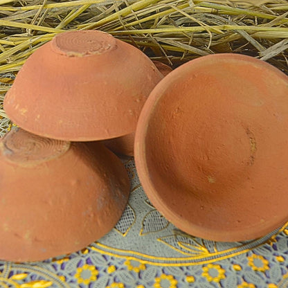 Handmade Terracotta Katori Bowls: Traditional Indian Dining Set