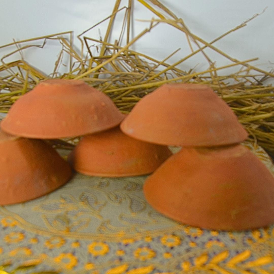 Handmade Terracotta Katori Bowls: Traditional Indian Dining Set