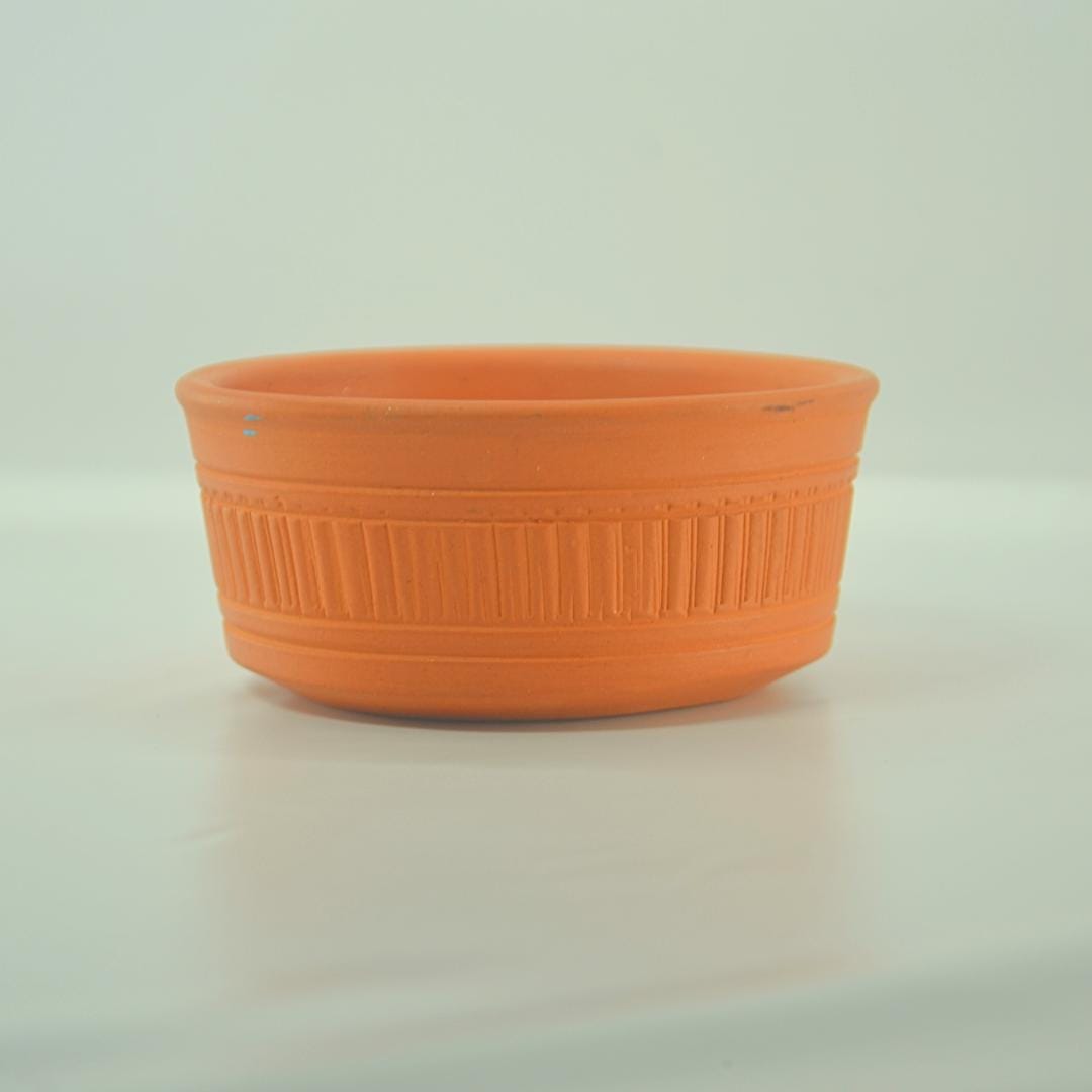 Traditional Terracotta Serving Bowl, Handcrafted Clay Bowl for Indian Dishes, Round