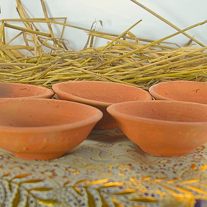 Handmade Terracotta Katori Bowls: Traditional Indian Dining Set
