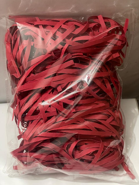 Red Shredded Paper Filler for Gift Boxes and Hampers, 1000g, Decorative Packaging Material