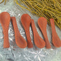 Traditional Clay Serving Spoons, Handcrafted Terracotta, Set of 6, Natural