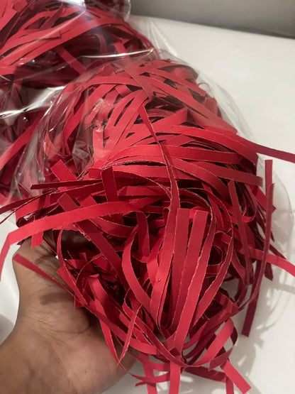 Red Shredded Paper Filler, Gift Box Hamper Filling (700g)
