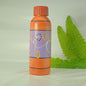 Decorative Handcrafted Bottle, Orange and Purple with Artistic Design, Home Decor Accent Piece