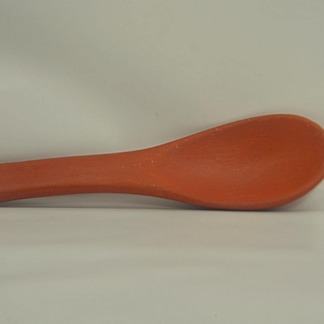 Handcrafted Terracotta Soup Spoons, Traditional Design, Set of 4, Orange