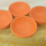 Terracotta Clay Serving Bowls, Set of 4, Traditional Design, Orange - Image 7