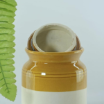 Ceramic Homeware Two-Tone Storage Jar, Mustard Yellow and Cream, 1 Litre Capacity, Decorative Lid - Image 2