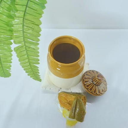 Ceramic Homeware Two-Tone Storage Jar, Mustard Yellow and Cream, 1 Litre Capacity, Decorative Lid