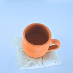 Handcrafted Terracotta Clay Cup with Handle, Traditional Design, Natural Clay Cup for Hot Beverages - Image 4