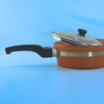 Terracotta-Style Non-Stick Frying Pan with Glass Lid, Clay-Coated Base, Dual Handles - Image 3