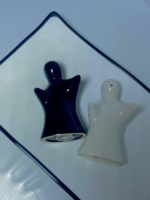 Ceramic Hugging Salt and Pepper Shaker Set, Navy Blue and White, Decorative Kitchen Table Accessory - Image 4