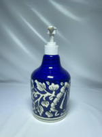 Decorative Ceramic Soap Dispenser, Blue and White Floral Pattern, Pump Bottle - Image 3