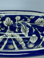 Decorative Ceramic Soap Dish, Bathtub Design with Torso Sculpture, Blue and White Floral Pattern - Image 6