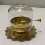 Traditional Brass Oil Diya with Glass Chimney Cover, Adjustable Wick Holder, Decorative Base for Pooja and Home Décor