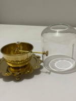 Traditional Brass Oil Diya with Glass Chimney Cover, Adjustable Wick Holder, Decorative Base for Pooja and Home Décor - Image 7