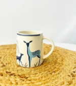 Ceramic Deer and Bird Coffee Mugs, White with Blue Nature Design, Premium Glazed Finish, Set of 2 - Image 4