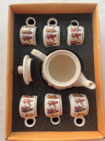 Handcrafted Warli Art Ceramic Tea Set – 1 Teapot & 6 Cups | Traditional Indian Design