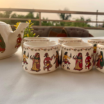 Handcrafted Warli Art Ceramic Tea Set – 1 Teapot & 6 Cups | Traditional Indian Design - Image 4