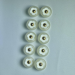 Vintage Daisy Flower Buttons, Frosted White Resin with Gold Center, Floral Design for Crafts and Fashion, 10 Pack - Image 4