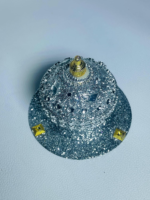 Luxury Glitter Incense Holder with Crystal Accents, Decorative Agarbatti Stand with Diamond-Cut Stones - Image 2