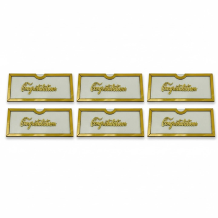 Elegant Golden Money Envelope Frames with Congratulations Text, Decorative Cash Gift Holder for Weddings, Birthdays, Special Occasions, 6 Pack
