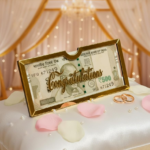 Elegant Golden Money Envelope Frames with Congratulations Text, Decorative Cash Gift Holder for Weddings, Birthdays, Special Occasions, 6 Pack - Image 5