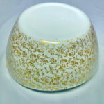 Elegant Serving Bowl with Gold Floral Pattern, White and Gold, Plastic - Image 5