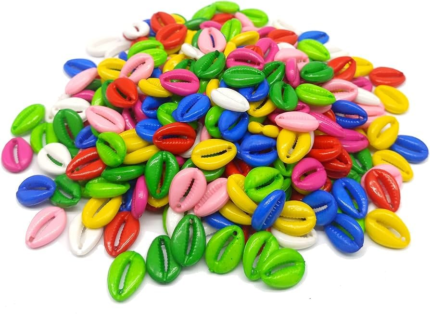 Colorful Cowrie Shell Beads, Multi-Color Plastic Charms for Jewelry Making, Festival Accessories, Summer Fashion DIY Crafts, 100 Pieces