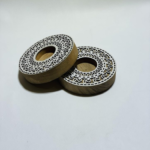 Handcrafted Wooden Tea Light Holder Set, Traditional Mandala Design, Natural Wood with Metallic Gold Finish, 2 Pieces, Indoor Decor