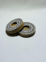 Handcrafted Wooden Tea Light Holder Set, Traditional Mandala Design, Natural Wood with Metallic Gold Finish, 2 Pieces, Indoor Decor - Image 3