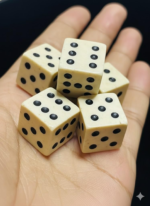 Bone Dice Set, Natural Ivory Tone, Smooth Finish, Traditional Gaming Dice, Perfect for Board Games and Collectors - Image 4