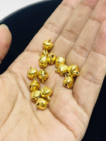 Golden Ghungroo Beads for Jewelry Making, Metal Bells with Shiny Gold Finish - Image 2